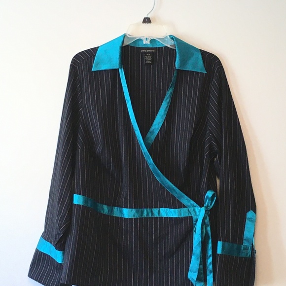 👘 Lane Bryant Wrap Shirt Sz 14/16 - Picture 1 of 3